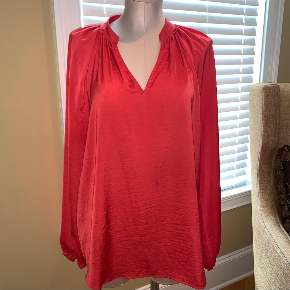 Ann Taylor silk-like blouse. This is a versatile blouse with elastic sleeves.